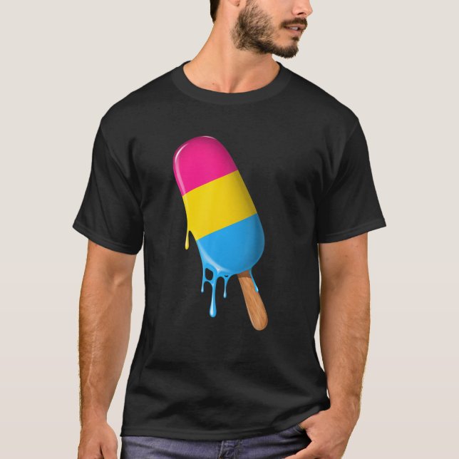 Pansexual Ice Cream Pansexual Flagga LGBTQ Pansexu T Shirt (Framsida)