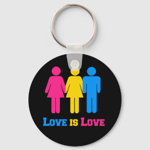 Pansexual kärlek nyckelring