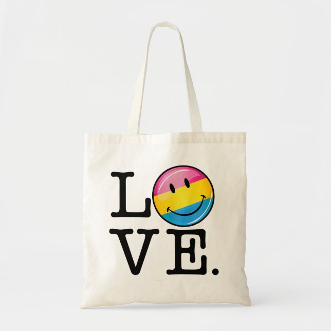 Pansexual Kärlek Smiling Flagga Tygkasse (Framsidan)