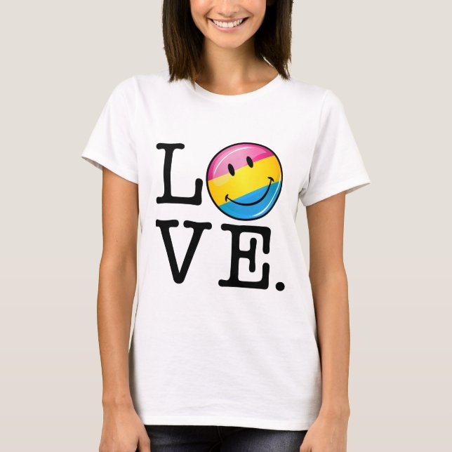 Pansexual kärlek som ler flagga t shirt (Framsida)