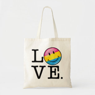 Pansexual kärlek som ler flagga tygkasse