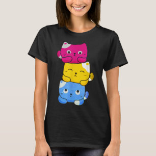 Pansexual Kawaii Cat Anime Art Cute Pan Pride HGBT T Shirt