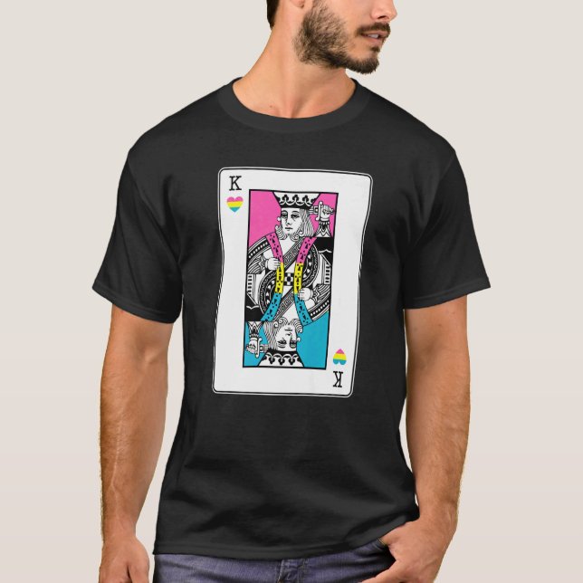 Pansexual Kung of Hearts LGBT Q Pan Pride par m T Shirt (Framsida)