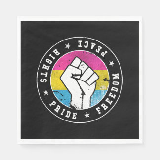 Pansexual LGBT Flagga Emblem W grunge Pappersservett