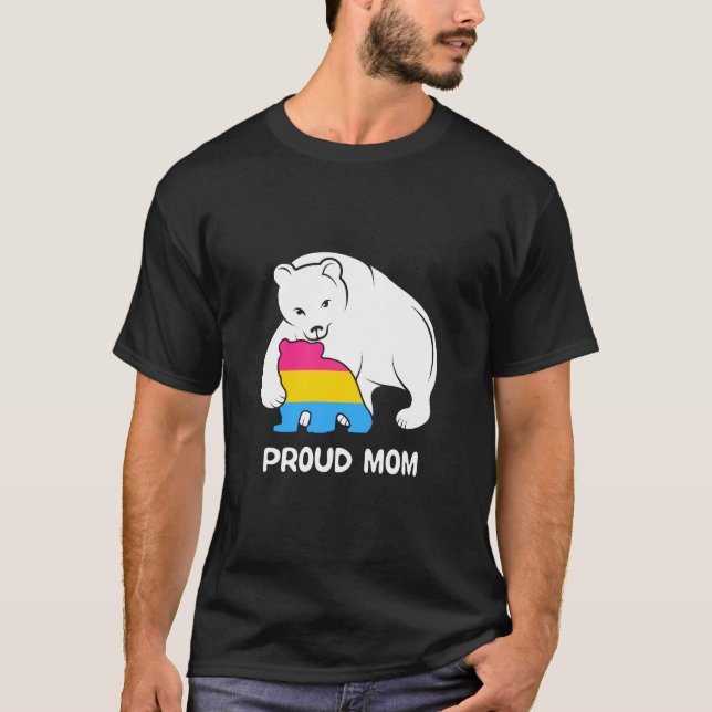 Pansexual Mors dag Mamma Bear T Shirt (Framsida)