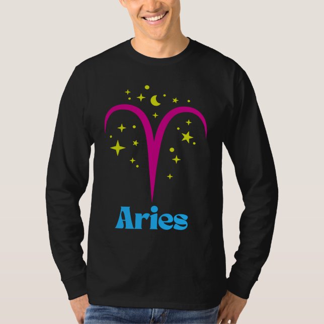 Pansexual Pan Aries Zodiac Sign Astrology LGBTQ LG T Shirt (Framsida)