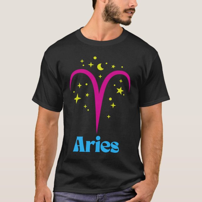 Pansexual Pan Aries Zodiac Sign Astrology LGBTQ LG T Shirt (Framsida)