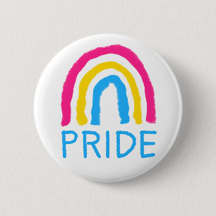 Pansexual Pan-Pridet målat Crayon Rainbow Knapp