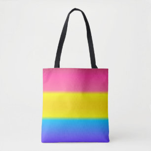 Pansexual panorera lutningprideflagga: Vågrät Tygkasse
