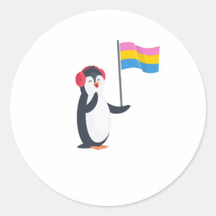Pansexual Penguin Pan Pride Month HBT Runt Klistermärke