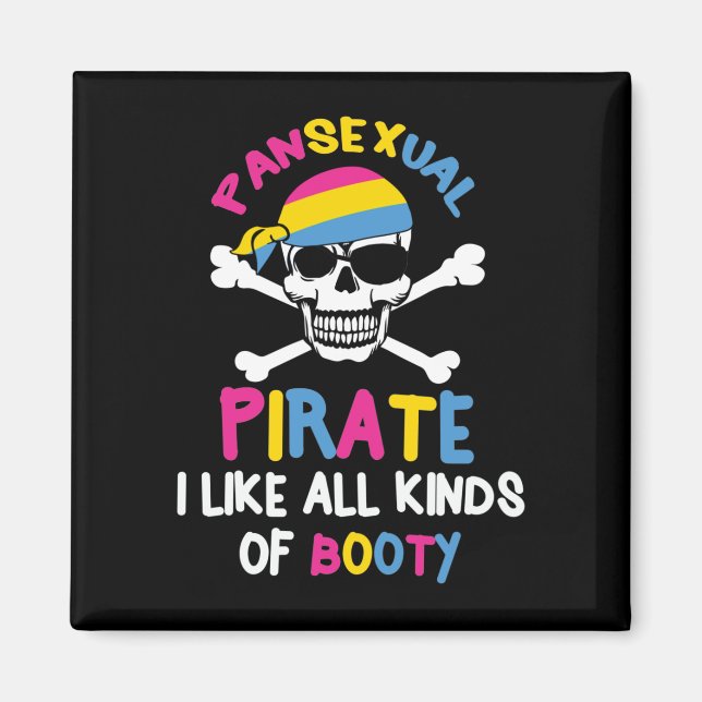Pansexual Pirat Booty LGBTQ Pride Gift Magnet (Framsidan)
