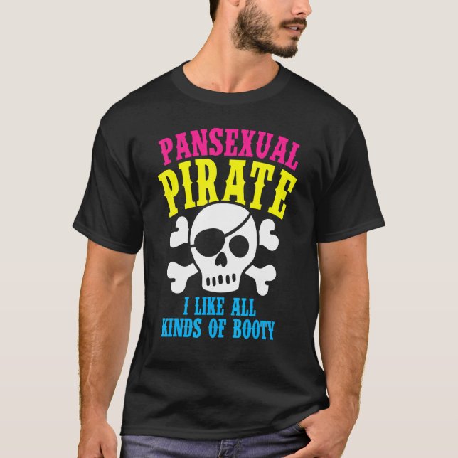 Pansexual Pirate Booty Rainbow Ally LGBTQ Pride Co T Shirt (Framsida)