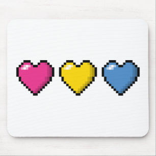 Pansexual PIXELhjärtor Musmatta
