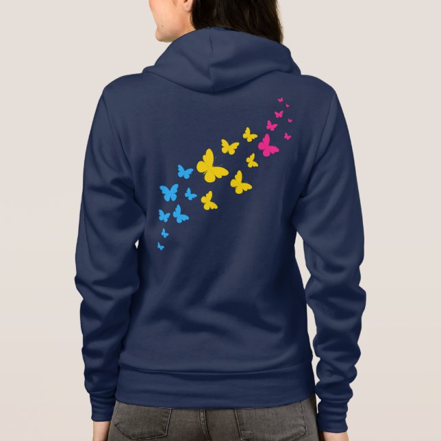 Pansexual Pride Butterfly Trail T Shirt (Baksida)