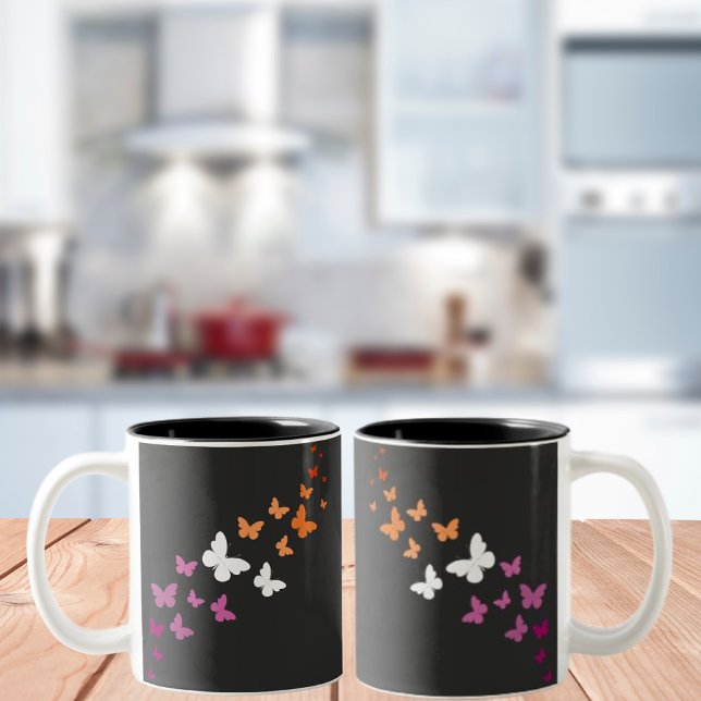 Pansexual Pride Butterfly Trail Två-Tonad Mugg (Skapare uppladdad)
