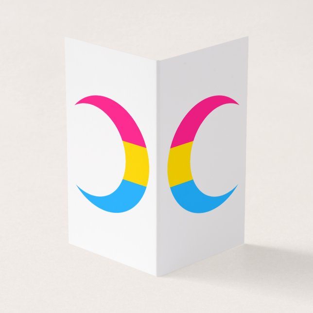 Pansexual Pride Crescent Moons Greeting Card Visitkort (Utsida)