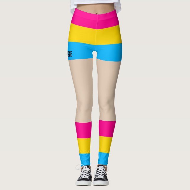 Pansexual Pride Faux Kort & Ben Leggings (Framsida)
