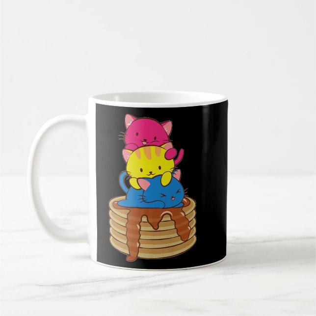 Pansexual Pride Flagga Cute LGBTQ Pan Pride Kawaii Kaffemugg (Vänster)