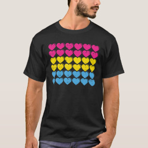 Pansexual Pride Flagga Hearts Kärlek Cute Pan Flag T Shirt