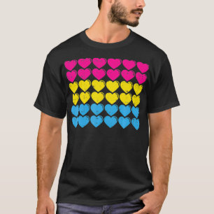 Pansexual Pride Flagga Hearts Kärlek Cute Pan Flag T Shirt