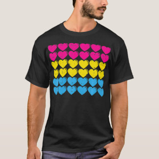 Pansexual Pride Flagga Hearts Kärlek Cute Pan Flag T Shirt
