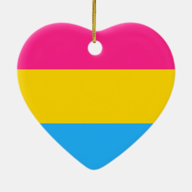 Pansexual Pride Flagga Julgransprydnad Keramik (Baksidan)