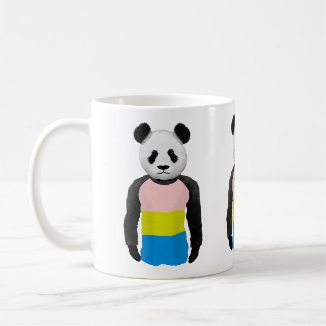 Pansexual pride flagga Panda Bear Kaffemugg (Vänster)