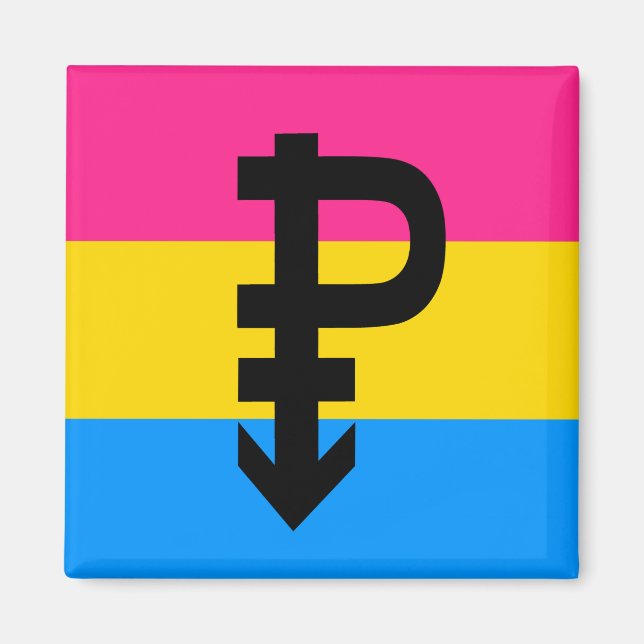 PANSEXUAL PRIDE FLAGGA RAND DESIGN MAGNET (Framsidan)