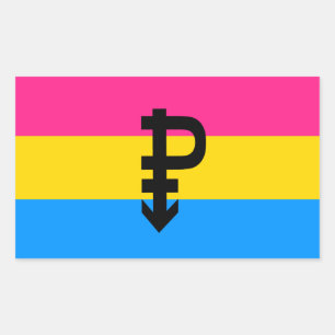 Pansexual Pride Flagga Rektangulärt Klistermärke