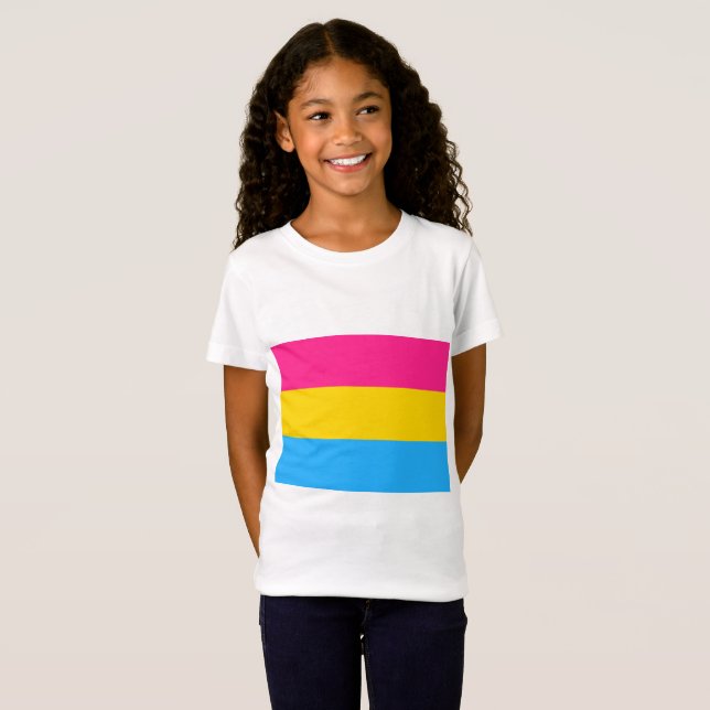 Pansexual Pride Flagga T Shirt (Hel framsida)