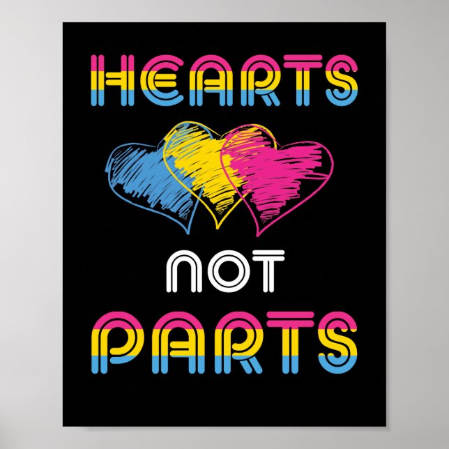 Pansexual Pride Heart, ej delar, LGBT, Distress Poster (Framsidan)