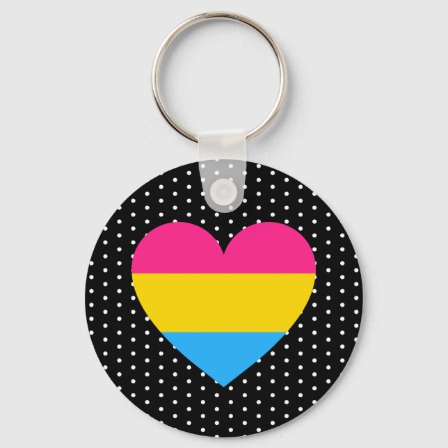 Pansexual Pride Heart Nyckelring (Framsida)