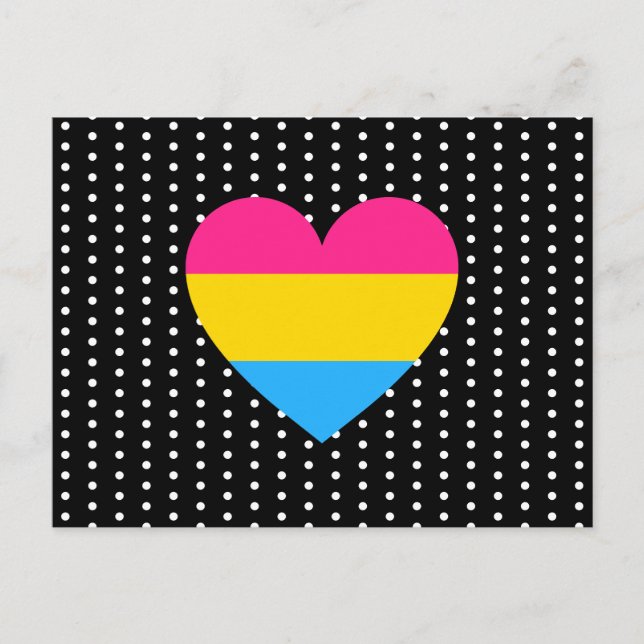 Pansexual Pride Heart Vykort (Framsida)