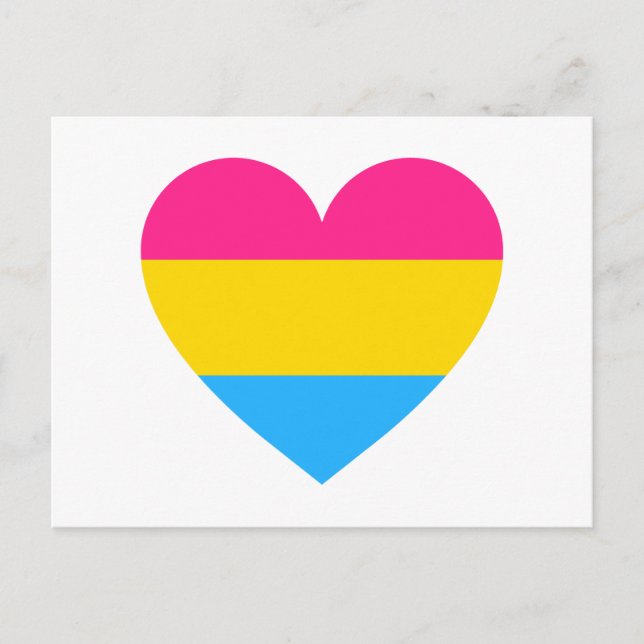 Pansexual Pride Heart Vykort (Framsida)