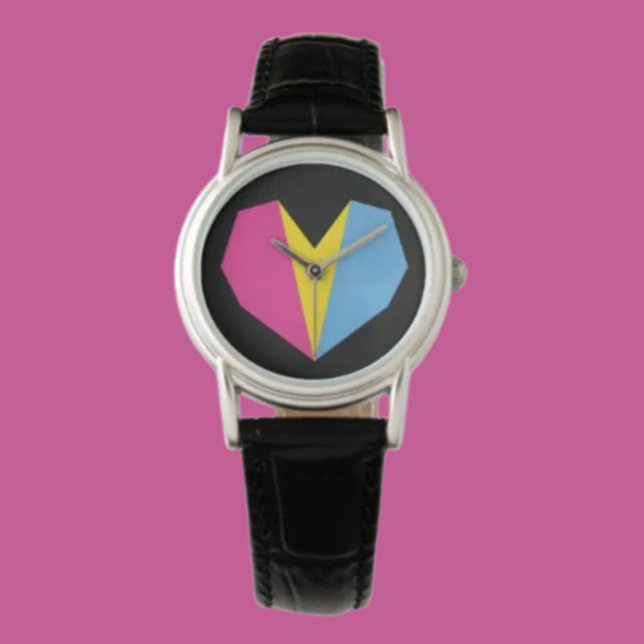 Pansexual Pride Heart Watch Armbandsur (Skapare uppladdad)