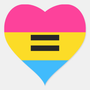 Pansexual pride hjärtformat klistermärke