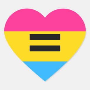 Pansexual Pride Hjärtformat Klistermärke