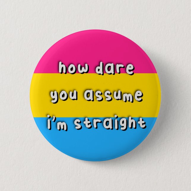 Pansexual Pride - "How Dare you Assume" - LGBT Knapp (Framsida)