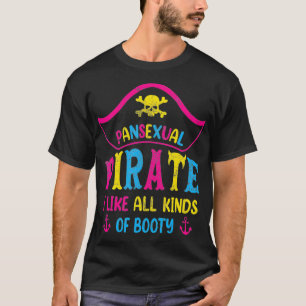Pansexual Pride Pirat LGBTQ Monetary Pans Flagga F T Shirt