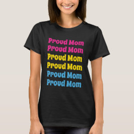 Pansexual Pride Proud Mamma Repeterande text i HBT T Shirt