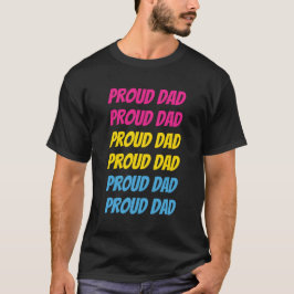 Pansexual Pride Proud Pappa Repeterande text i HBT T Shirt