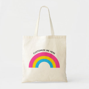 Pansexual Pride Rainbow Flagga Monogram Tote Bag Tygkasse