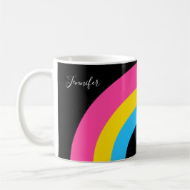Pansexual Pride Rainbow Flagga Söt Monogram Kaffemugg