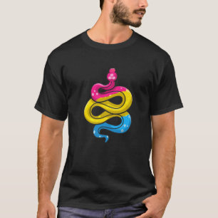 Pansexual Pride Saker Pan Flagga Färg Snake Reptil T Shirt