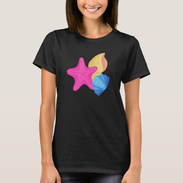 Pansexual Pride Seashells LGBTQ Pan Flag  LGBTQIA+ T Shirt (Framsida)