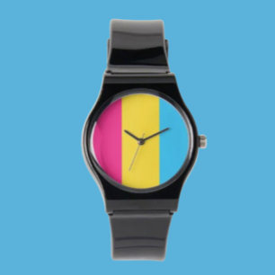 Pansexual Pride Silicone Strap Watch: Bold & Vibra Armbandsur