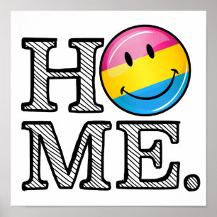 Pansexual Pride Smildrande Flagga Hushållsuppvärmn Poster