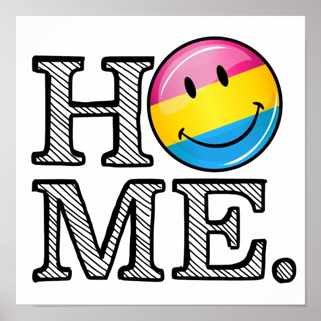 Pansexual Pride Smildrande Flagga Hushållsuppvärmn Poster (Framsidan)
