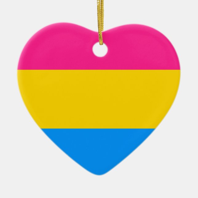 Pansexual prideflagga julgransprydnad keramik (Framsidan)