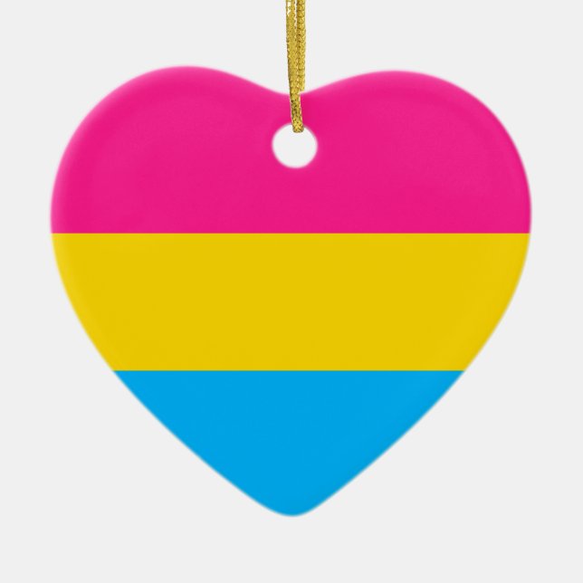 "PANSEXUAL PRIDEFLAGGA ", JULGRANSPRYDNAD KERAMIK (Framsidan)